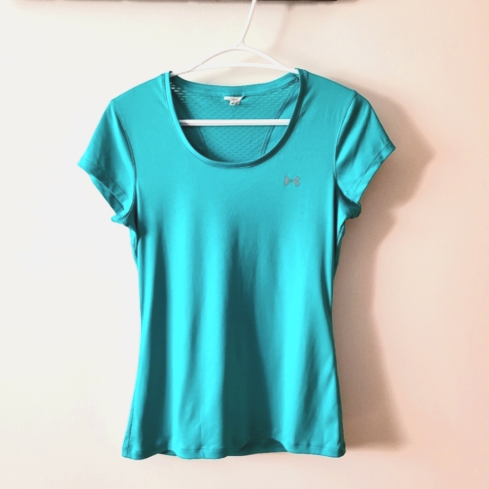 UnderAmour UA Tech, Teal workout top, t-shirt